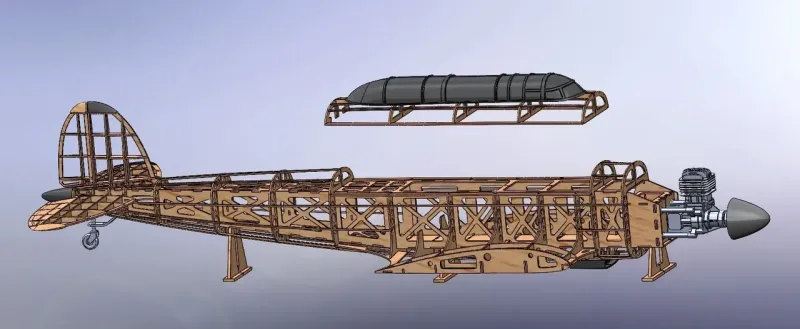 1/8 Heinkel He 70 Blitz Lasercut-KIT